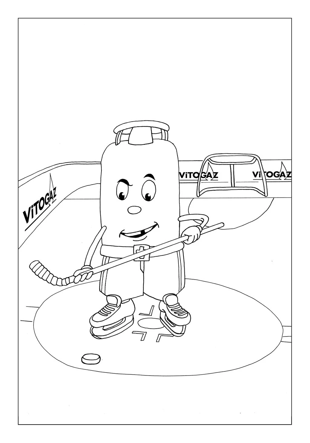 Vitogaz Kinder-Malbuch: Idee Zeichnung und Illustration: Eis Hockey