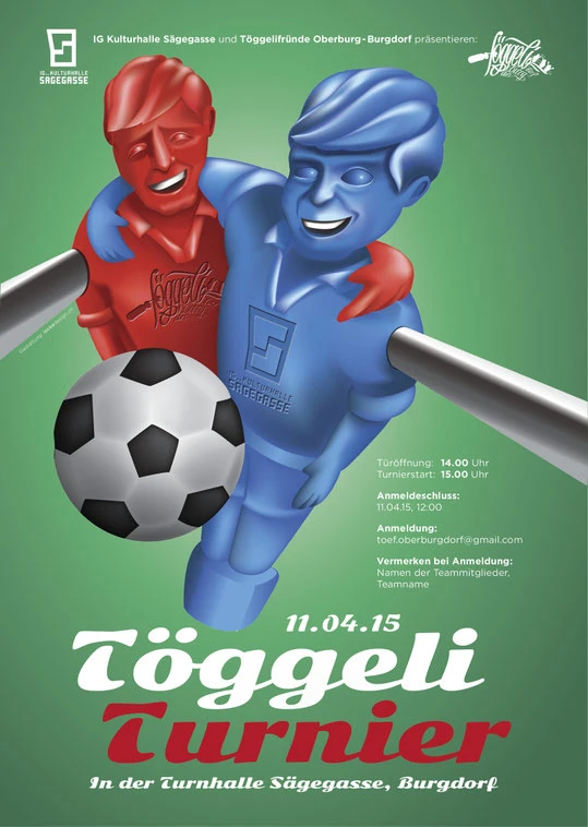 Posterdesign: Töggeli Turnier | Layout und Illustration (Vektorgrafik in Illustrator CC) by Lockedesign 2015