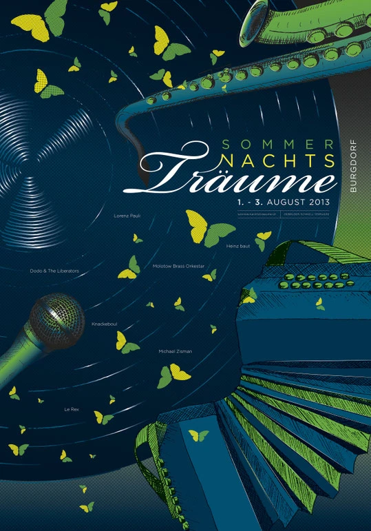 Plakatdesign: Sommernachtsträume Burgdorf | Brand, Konzept und Grafik by Lockedesign 2016