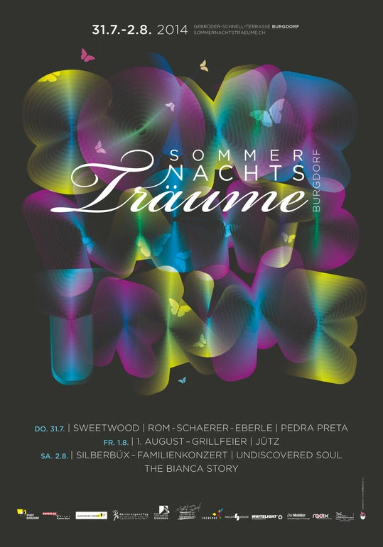 Konzerte Plakatdesign: Sommernachtsträume Burgdorf | Auftritt, Konzept und Grafik by Lockedesign 2014