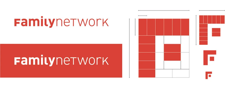 Branding Familynetwork | Entwicklung Logo Design: Schrift- und Bildzeichen von Familynetwork