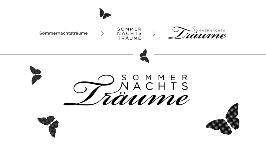Branding Sommernachtsträume Burgdorf: Entwicklung Corporate Design by Lockedesign, Burgdorf bei Bern: Sommernachtsträume: Logozeichen, Grafik, Typografie