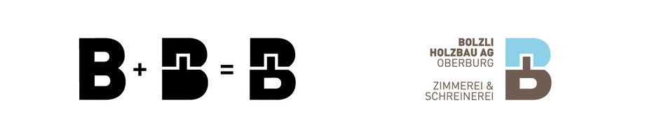 Bolzli Holzbau AG: Entwicklung Logo Bildzeichen, Grafik Design by Lockedesign, Region Emmental Burgdorf Oberburg